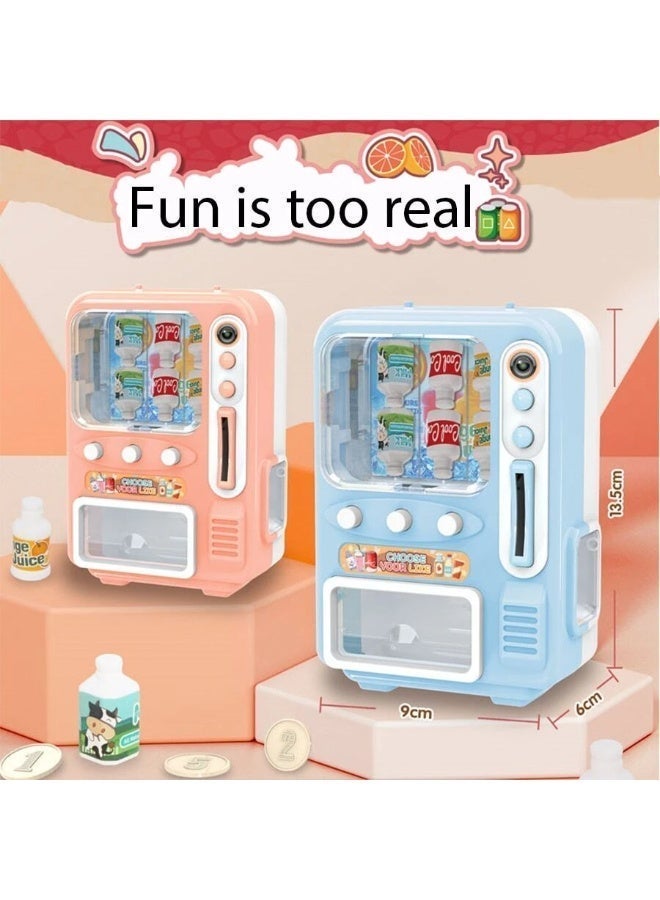 Generic Mini Vending Machine Play Set - 10pcs Beverage Dispenser and Fruit Toy Kit for Creative Dollhouse Play & Kids' Kitchen Accessories, Perfect for Ages 3 - Image 2